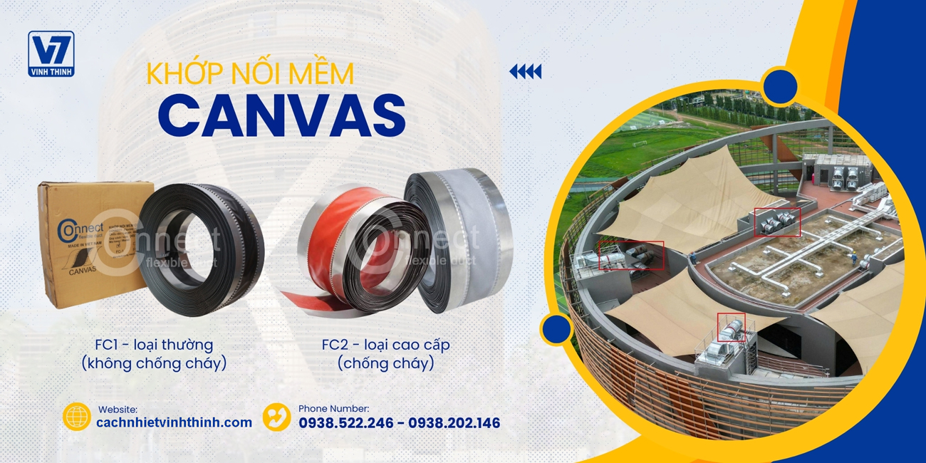 Khớp nối mềm Canvas Conncect chống cháy - đa dạng