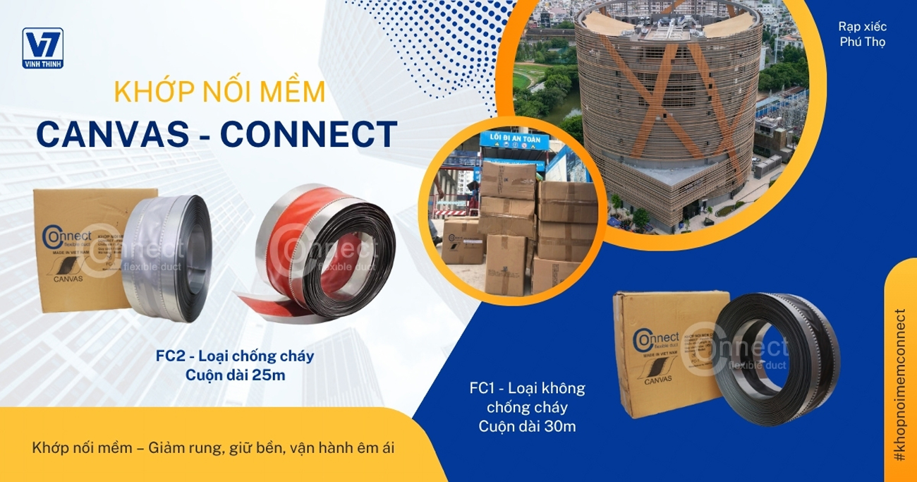 Khớp nối mềm Canvas Conncect chống cháy FC2 - FC1